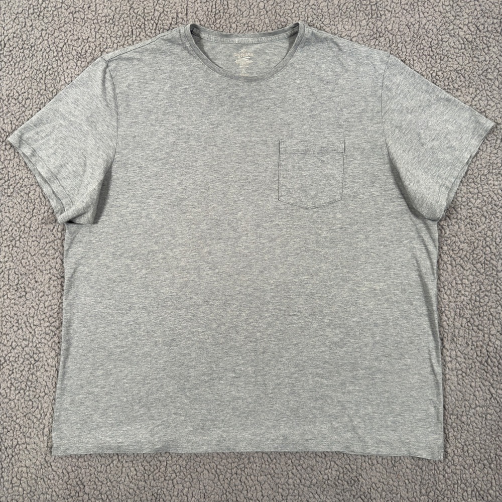 Bombas Pima Cotton Pocket T-Shirt Mens XXL Gray Short Sleeve Crewneck Heathered